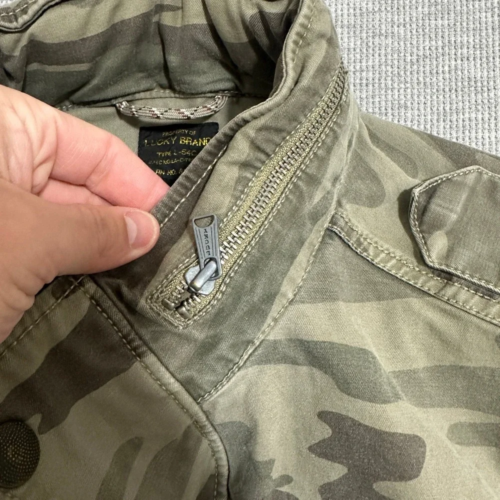 Lucky Brand Camo Field‎ Jacket Type L-54C Utility Stretch Green Mens Large